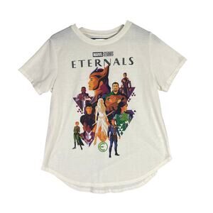 Marvel Eternals Graphic T-Shirt Cream Short Sleeve Tee‎ XL Juniors Womens